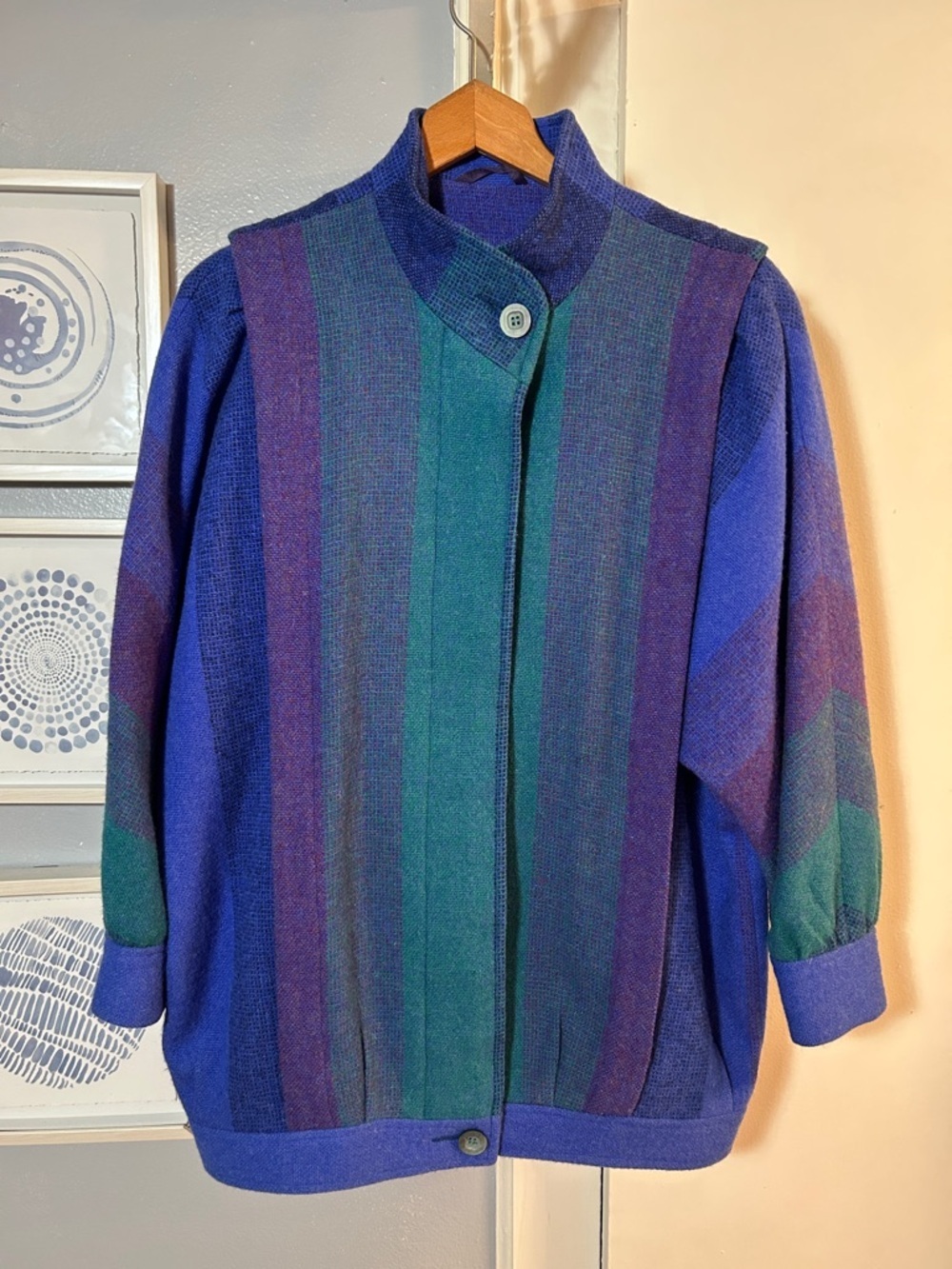Avoca Collection Wool Vintage Button Front Lined Coat Size S Made in Ireland